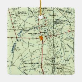 Crane TX Topo Map Keramisch Ornament