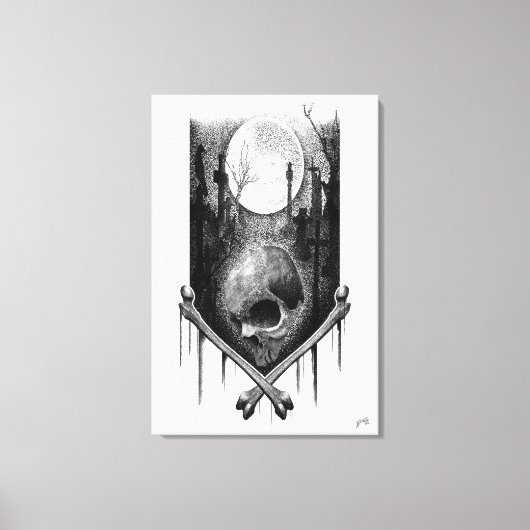 Craneo-nachtlandschap Canvas Afdruk (Voorkant)