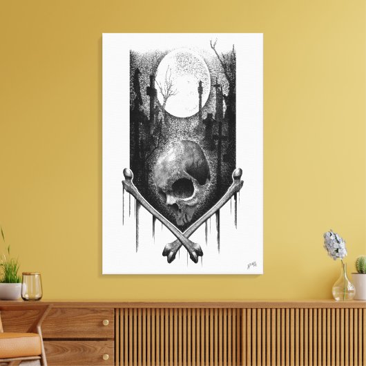 Craneo-nachtlandschap Canvas Afdruk (Insitu (Woonkamer))