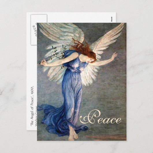 Crane's Angel of Peace Kerstmis Feestdagenkaart (Voorkant / Achterkant)