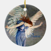 Crane's Angel of Peace Kerstmis Keramisch Ornament (Achterkant)