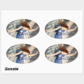 Crane's Angel of Peace Kerstmis Ovale Sticker (Vel)