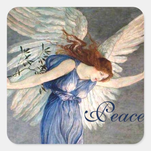 Crane's Angel of Peace Kerstmis Vierkante Sticker (Voorkant)