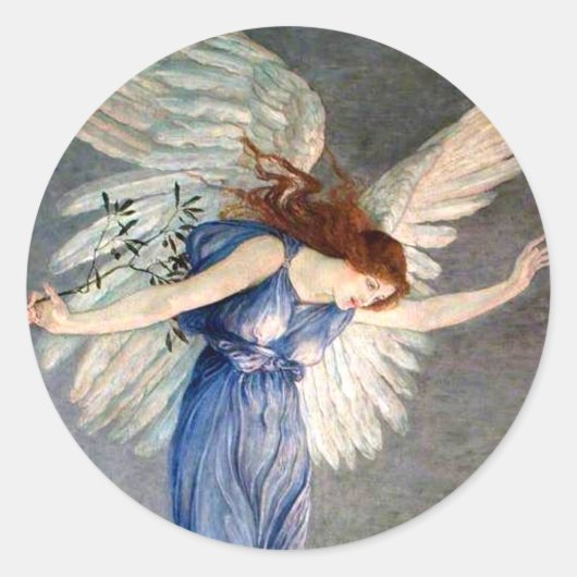 Crane's Angel of Peace Ronde Sticker (Voorkant)