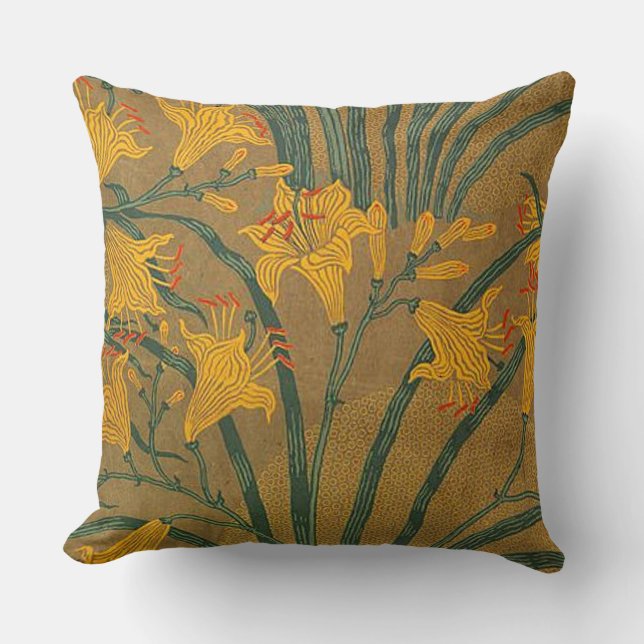 Crane's Art Nouveau Lilies Kussen (Voorkant)