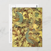 Crane's Art Nouveau Peacock Garden Briefkaart (Voorkant / Achterkant)