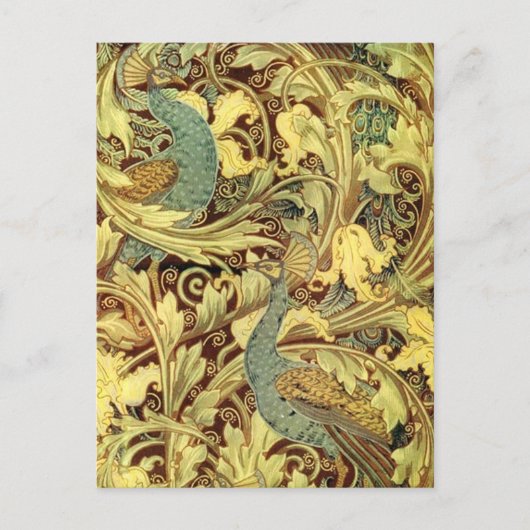 Crane's Art Nouveau Peacock Garden Briefkaart (Voorkant)