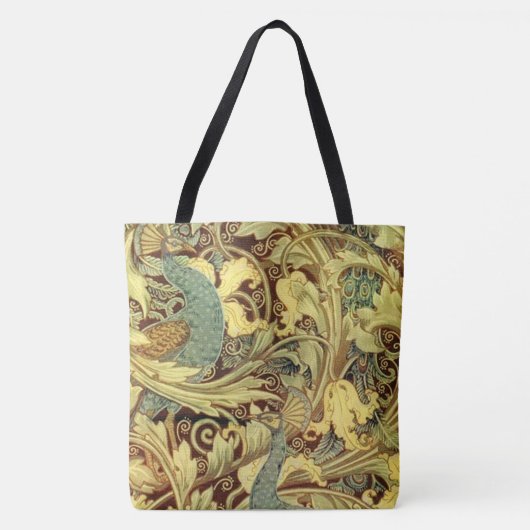 Crane's Art Nouveau Peacock Garden Tote Bag (Voorkant)