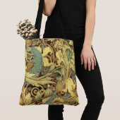 Crane's Art Nouveau Peacock Garden Tote Bag (Dichtbij)