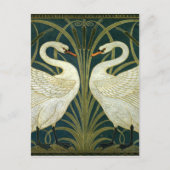 Crane's Art Nouveau Swans Briefkaart (Voorkant)