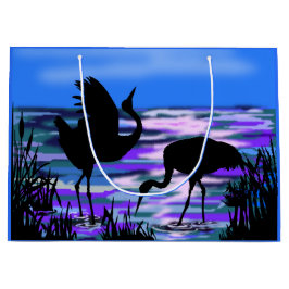 Cranes Bird Gift Bag - Love Dance Groot Cadeauzakje