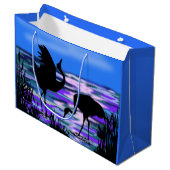 Cranes Bird Gift Bag - Love Dance Groot Cadeauzakje (Voorkant Gekanteld)