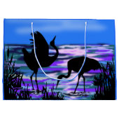 Cranes Bird Gift Bag - Love Dance Groot Cadeauzakje (Achterkant)