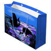 Cranes Bird Gift Bag - Love Dance Groot Cadeauzakje (Achterkant Gekanteld)