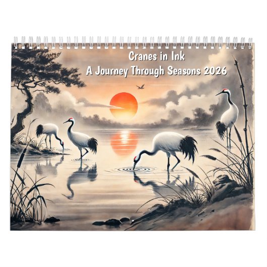 Cranes in Ink – A Journey Through Seasons 2026 Kalender (Hoes)
