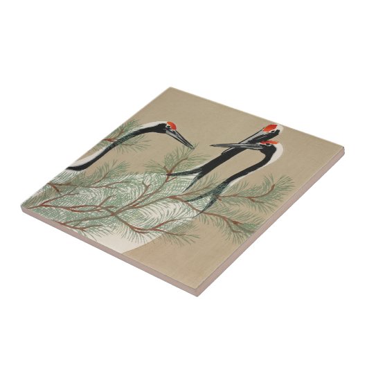 Cranes Kamisaka Sekka japan schilderkunst canvas c Tegeltje (Zijkant)