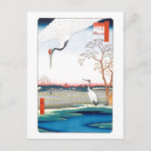 Cranes Minowa Kanasugi Mikawashima Hiroshige Fine Briefkaart (Voorkant)