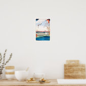 Cranes Minowa Kanasugi Mikawashima Hiroshige Fine Poster (Keuken)