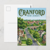 Cranford New Jersey Briefkaart (Voorkant / Achterkant)