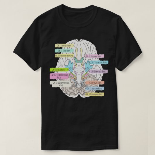 Cranial Nerves 2 T-shirt (Design voorkant)
