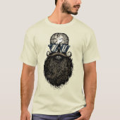 cranic_hipster_skull_tete_dode_barbu_barbe_moust t-shirt (Voorkant)