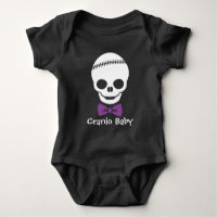 Cranio Baby Boy Skull met Paarse Bowtie