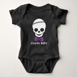 Cranio Baby Boy Skull met Paarse Bowtie Romper