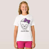 Cranio Kind Girly Skull met Paarse Boog T-shirt (Voorkant volledig)