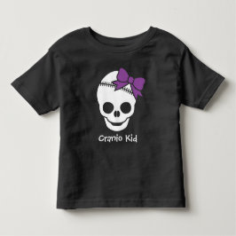 Cranio Kind meisje schedel met Paarse boog Kinder Shirts