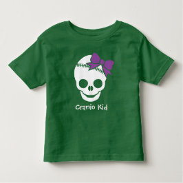 Cranio Kind meisje schedel met Paarse boog Kinder Shirts