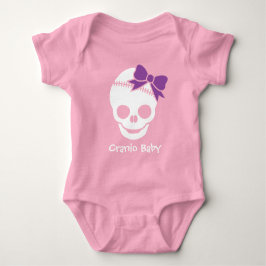 Cranio Kind meisje schedel met Paarse boog Romper