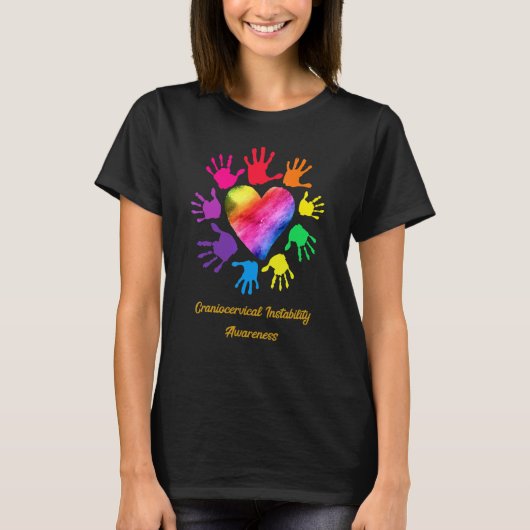 Craniocervicale instabiliteit bewustzijn handen t-shirt (Voorkant)