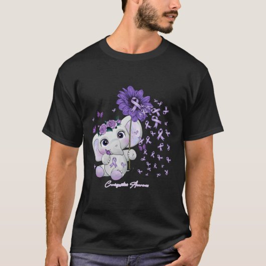 Craniosynostosis Bewustheid - olifantenzonnebloem T-shirt (Voorkant)