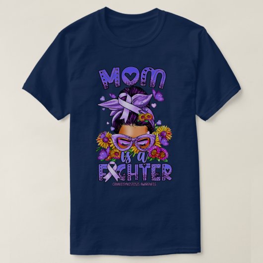 Craniosynostosis Bewustzijn Moeder vechter rommeli T-shirt (Design voorkant)