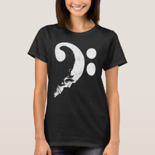 Cranium in de vorm van bass Clef Bug Guitarist Mu T-shirt