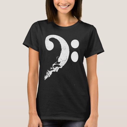 Cranium in de vorm van bass Clef Bug Guitarist Mu T-shirt (Voorkant)