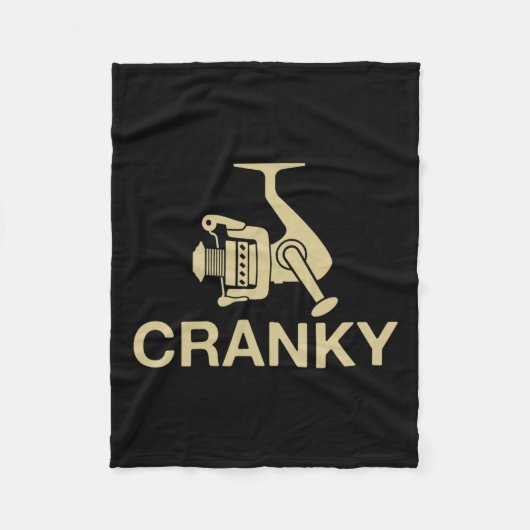 Crankbyit Vist Cranky Funny Fisher Fleece Deken (Voorkant)
