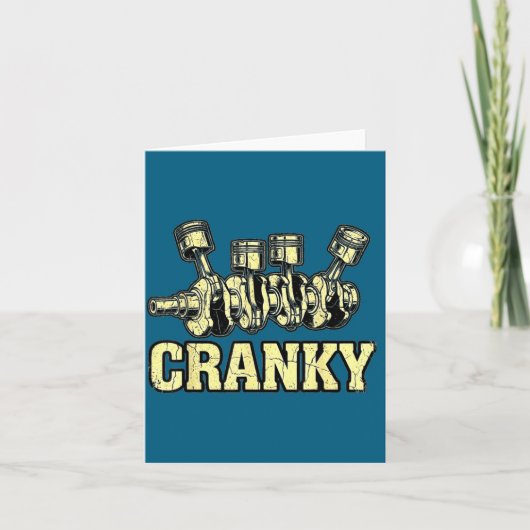 Cranky Car Engine Crankshaft Fathers Day Dad Men H Kaart (Voorkant)