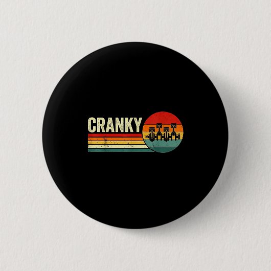 Cranky Car Engine Crankshaft Fathers Day Dad Men H Ronde Button 5,7 Cm (Voorkant)