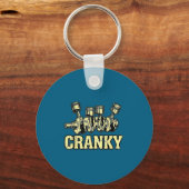 Cranky Car Engine Crankshaft Fathers Day Dad Men H Sleutelhanger (Voorkant)