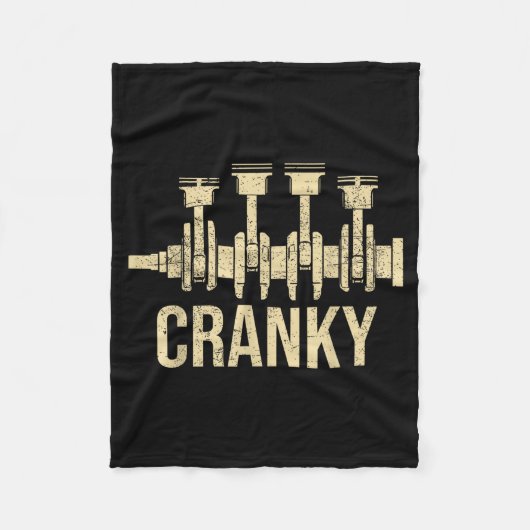 Cranky Car Engine Crankshaft Lover Mechanics Fathe Fleece Deken (Voorkant)