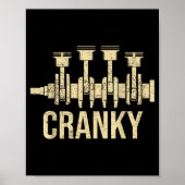 Cranky Car Engine Crankshaft Lover Mechanics Fathe Poster (Voorkant)