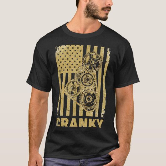 Cranky Car Engine Crankshaft Lover Mechanics Fathe T-shirt (Voorkant)