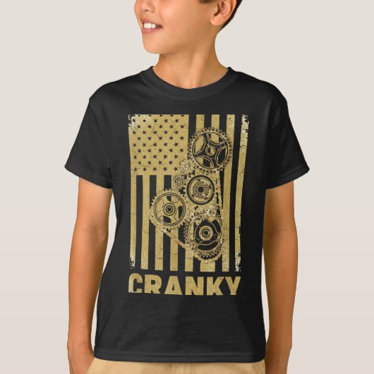 Cranky Car Engine Crankshaft Lover Mechanics Fathe T-shirt (Voorkant)