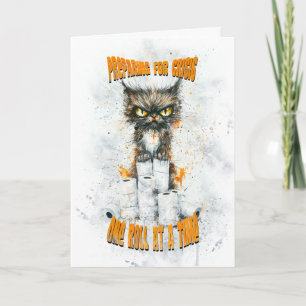 Cranky Cat hamsteren voor een crisis Bedankkaart