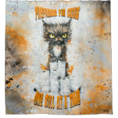 Cranky Cat hamsteren voor een crisis Douchegordijn (Voorkant)