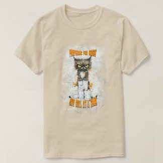 Cranky Cat hamsteren voor een crisis T-shirt