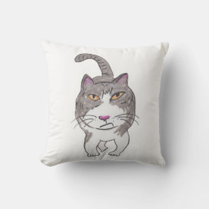 Cranky Cat Pet Doodle Art Humor Fun Kussen