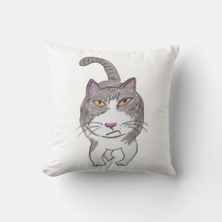 Cranky Cat Pet Doodle Art Humor Fun Kussen