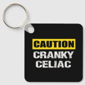 Cranky Coeliac Funny Waarschuwingsbord Sleutelhanger (Voorkant)